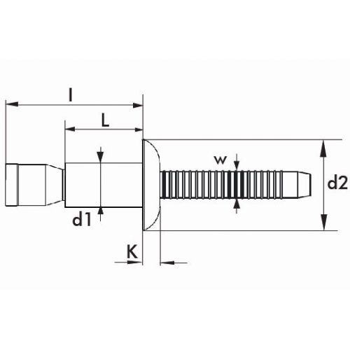 REMACHE ESTRUCTURAL BRALO ALUMINIO / ALUMINIO CABEZA ALOMADA